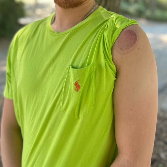 POLO RALPH LAUREN MEN CLASSIC FIT CREW NECK CHEST POCKET T SHIRT GREEN LIME PONY - Picture 14 of 16